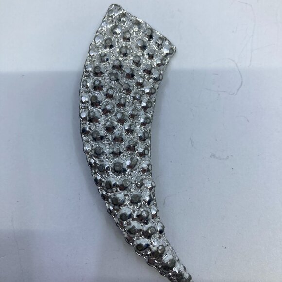 Vtg 1940 CORO ? pewter silver tone moon crescent croissant brooch - Picture 1 of 2